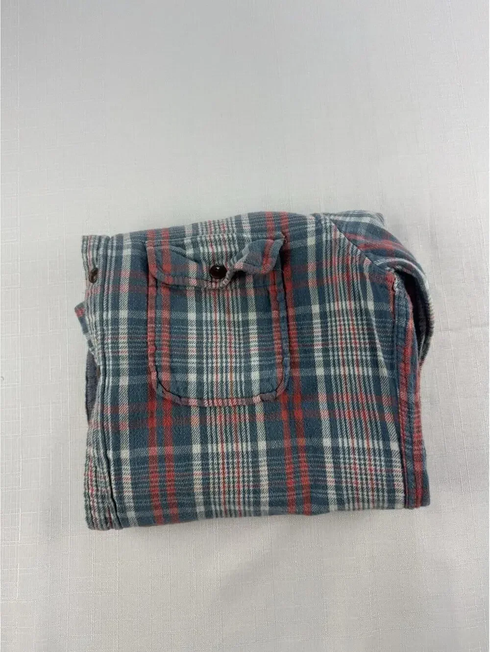 J Crew Slim Fit Plaid Flannel Shirt Jacket Mens Medium Blue Red Button Front